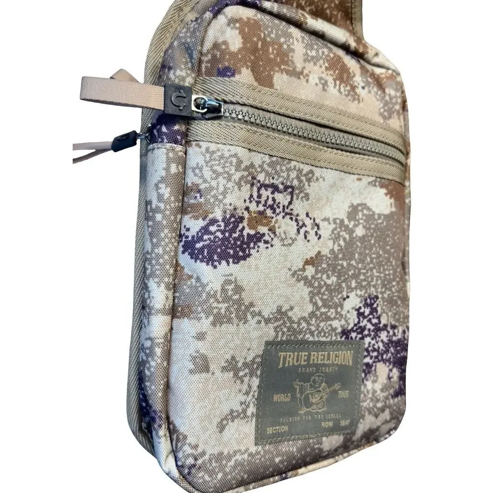True Religion Camo Crossbody Sling Bag Chest Pack NWT Adjustable Strap